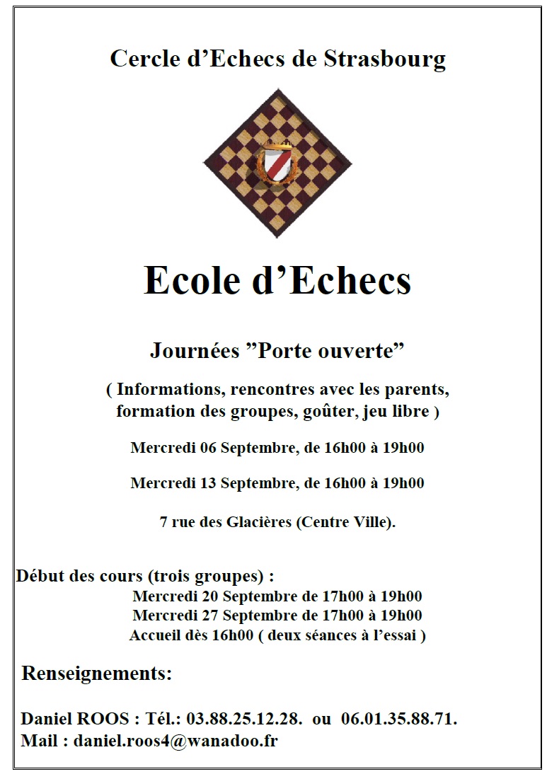 Ecole dEchecs 2017 2018