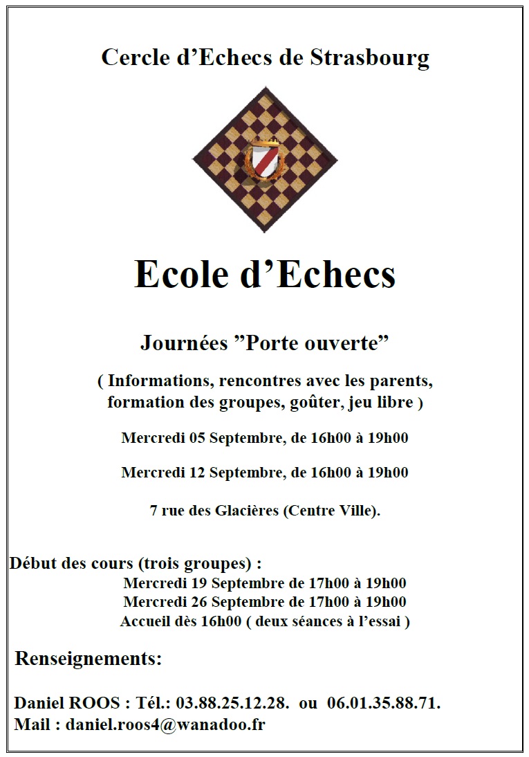 Ecole dEchecs 2018 2019